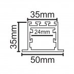 Perfil Linear Embutido PDL 51 PD LED