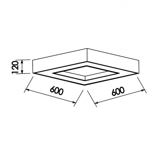 Plafon Chess CFL E27 Bivolt 127V / 220V 600 x 600 x 120mm NewLine