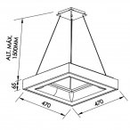 Pendente New Massu Bivolt 127V / 220V LED 3000K 470 x 470 x 70mm NewLine