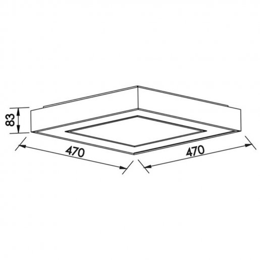 Plafon New Chess Bivolt 127V / 220V LED 4000K 470 x 470 x 83mm NewLine