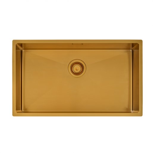 Cuba Tramontina Design Collection Quadrum em Aço Inox com Revestimento PVD Gold 70x40 cm