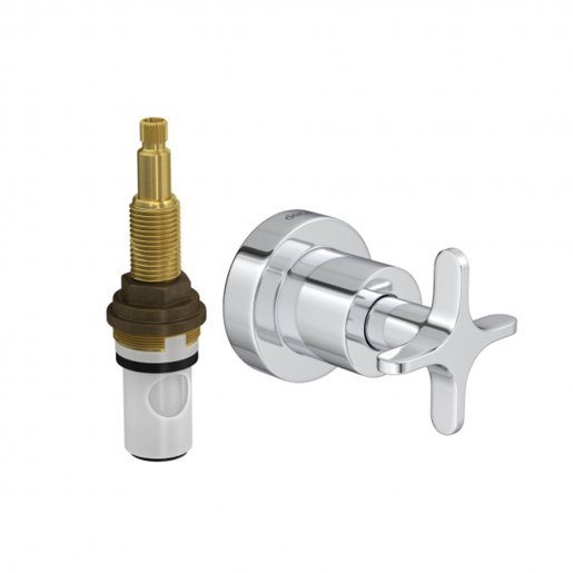 Acabamento para registro de pressão 1/2" e 3/4" com mecanismo 1/2 volta Flex Deca