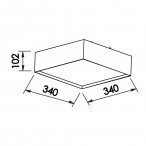 Plafon Sobrepor II CFL E27 Bivolt 127V / 220V 340 x 340 x 102mmNewLine