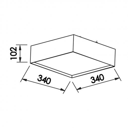 Plafon Sobrepor II CFL E27 Bivolt 127V / 220V 340 x 340 x 102mmNewLine