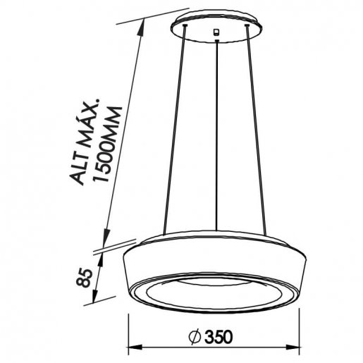 Pendente Apollo LED 350 x 350 x 85mm 4000k Newline