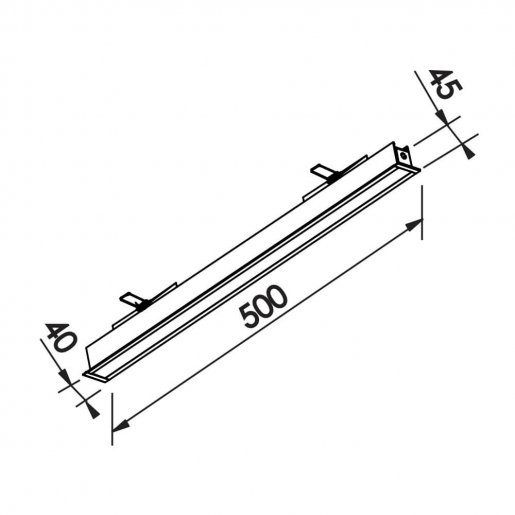 Perfil Linear Fit 25 500 x 40 x 45mm NewLine