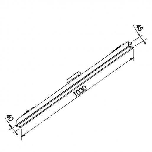 Perfil Linear Fit 25 Bivolt 127V / 220V LED 3000K 1030 x 40 x 45mm NewLine