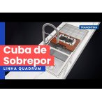 Cuba de Sobrepor Tramontina Design Collection Quadrum em Aço Inox com Acabamento Scotch Brite 100x50 cm com 2 Cubas